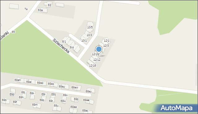 Zaścianki, Szlachecka, 12/11, mapa Zaścianki