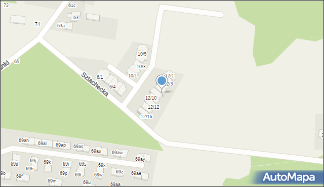 Zaścianki, Szlachecka, 12/7, mapa Zaścianki