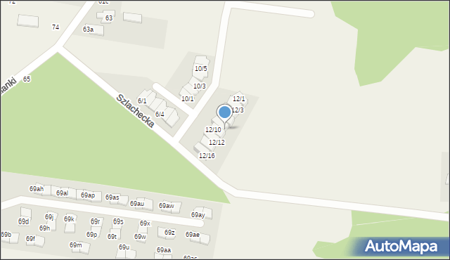 Zaścianki, Szlachecka, 12/8, mapa Zaścianki