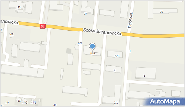 Zaścianki, Szosa Baranowicka, 62A, mapa Zaścianki