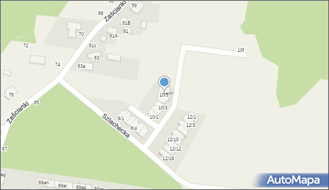Zaścianki, Szlachecka, 10/5, mapa Zaścianki
