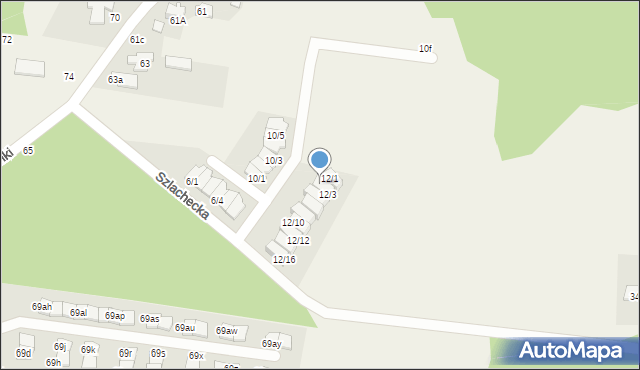 Zaścianki, Szlachecka, 12/2, mapa Zaścianki