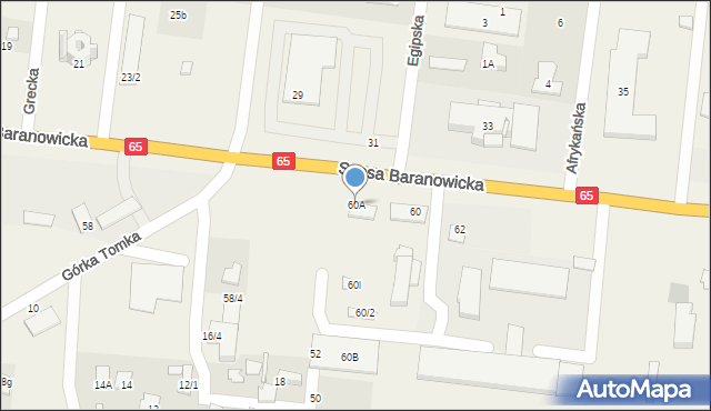 Zaścianki, Szosa Baranowicka, 60A, mapa Zaścianki