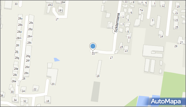 Zaścianki, Szklarniana, 21, mapa Zaścianki