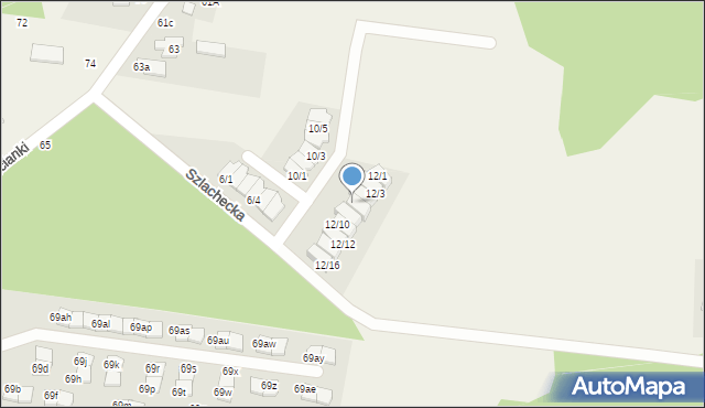 Zaścianki, Szlachecka, 12/6, mapa Zaścianki