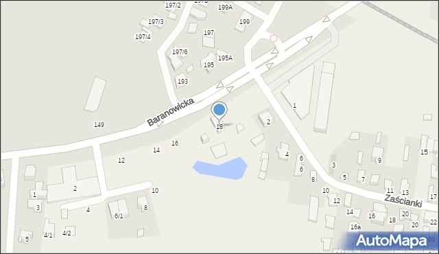 Zaścianki, Szosa Baranowicka, 18, mapa Zaścianki