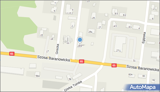 Zaścianki, Szosa Baranowicka, 23/2, mapa Zaścianki