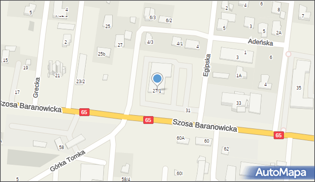 Zaścianki, Szosa Baranowicka, 27/1, mapa Zaścianki