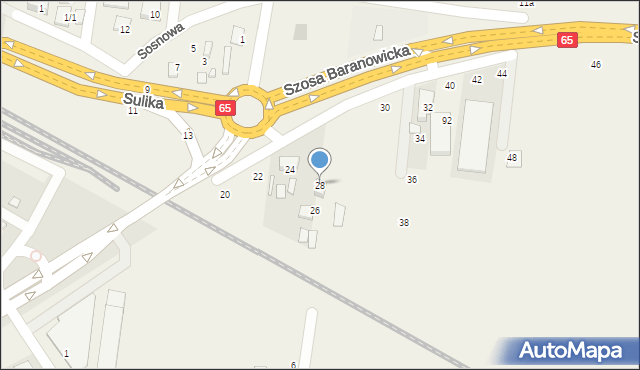 Zaścianki, Szosa Baranowicka, 28, mapa Zaścianki