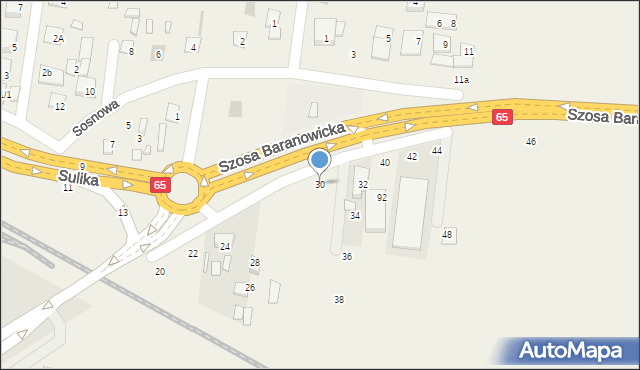 Zaścianki, Szosa Baranowicka, 30, mapa Zaścianki