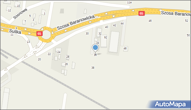 Zaścianki, Szosa Baranowicka, 36, mapa Zaścianki