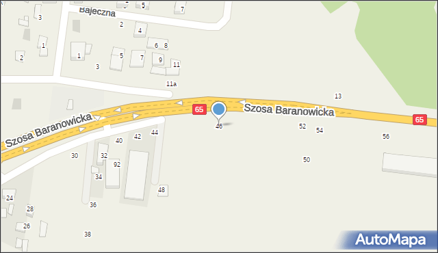 Zaścianki, Szosa Baranowicka, 46, mapa Zaścianki
