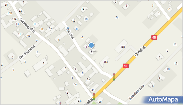 Zawada, Szkolna, 2, mapa Zawada