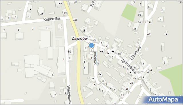 Zawidów, Szeroka, 11, mapa Zawidów