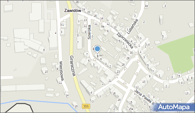 Zawidów, Szeroka, 8, mapa Zawidów