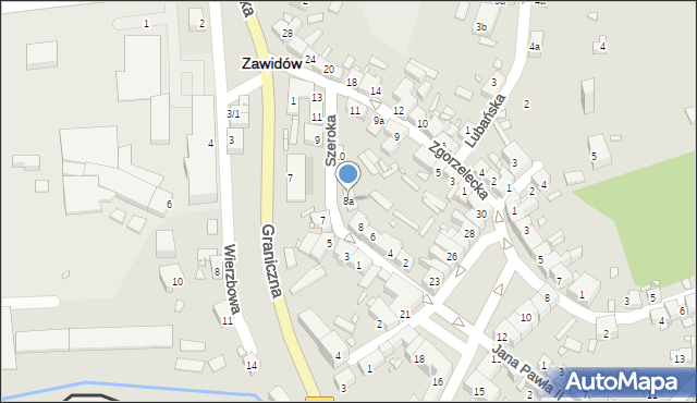 Zawidów, Szeroka, 8a, mapa Zawidów