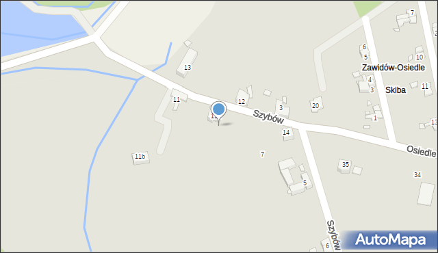 Zawidów, Szybów, 9, mapa Zawidów