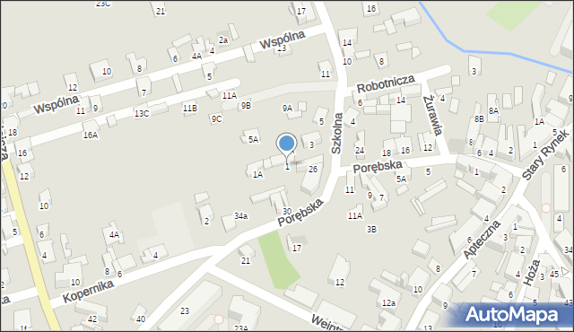 Zawiercie, Szkolna, 1, mapa Zawiercie