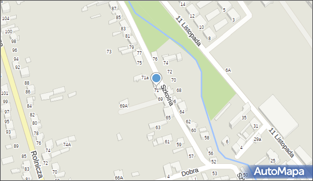 Zawiercie, Szkolna, 71, mapa Zawiercie