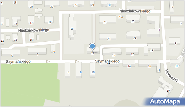 Zawiercie, Szymańskiego Franciszka, 13, mapa Zawiercie