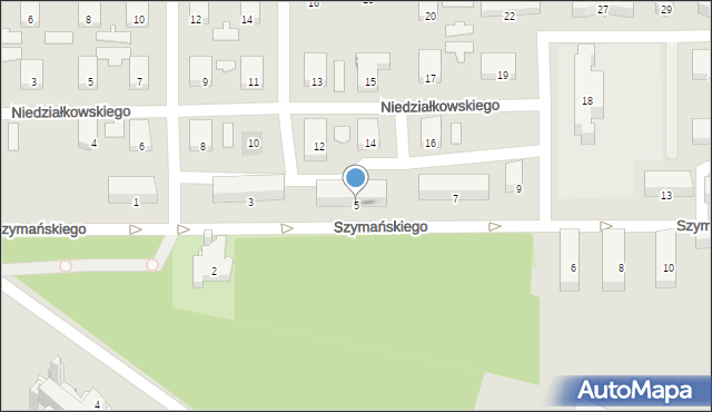 Zawiercie, Szymańskiego Franciszka, 5, mapa Zawiercie