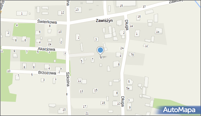 Zawiszyn, Szkolna, 9, mapa Zawiszyn