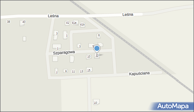 Zbąszyń, Szparagowa, 12, mapa Zbąszyń