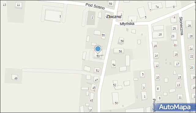 Zbiczno, Szosa Brodnicka, 53, mapa Zbiczno