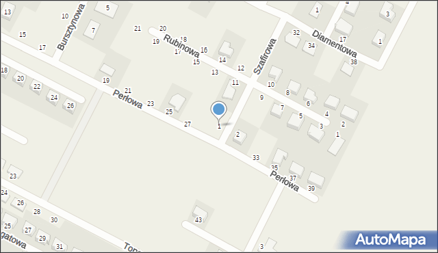 Zbrudzewo, Szafirowa, 1, mapa Zbrudzewo