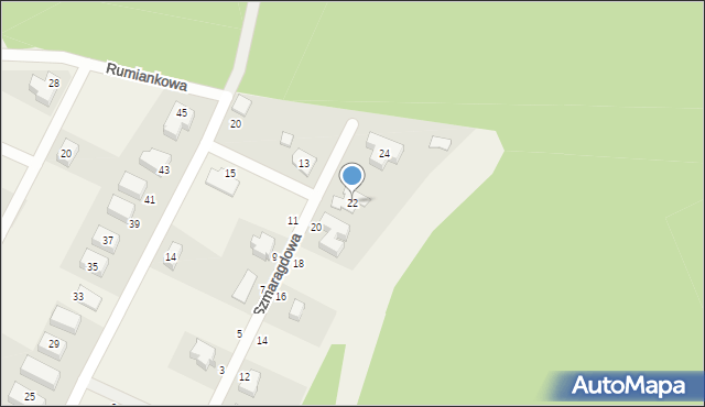 Zbrudzewo, Szmaragdowa, 22, mapa Zbrudzewo