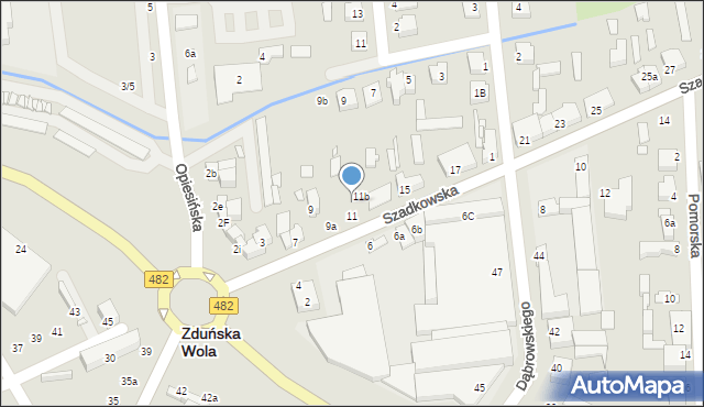 Zduńska Wola, Szadkowska, 11a, mapa Zduńska Wola