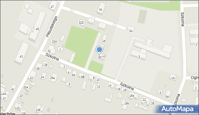 Żelechów, Szkolna, 1b, mapa Żelechów