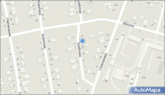 Zgierz, Szafirowa, 10, mapa Zgierz