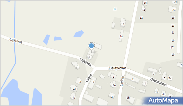 Zielątkowo, Szkolna, 1, mapa Zielątkowo