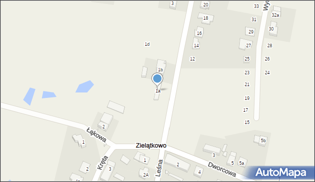 Zielątkowo, Szkolna, 1a, mapa Zielątkowo