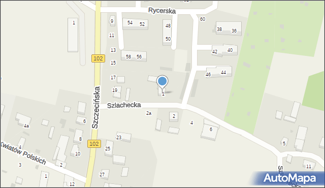 Zieleniewo, Szlachecka, 1, mapa Zieleniewo