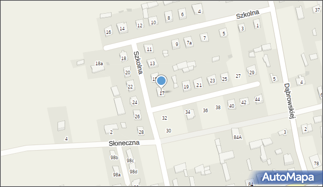 Zielona, Szkolna, 17, mapa Zielona