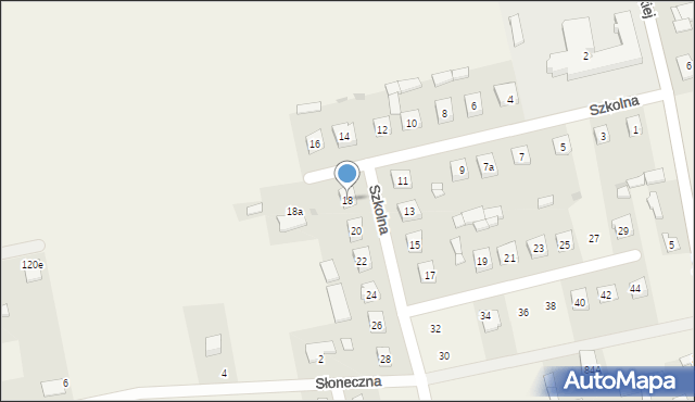 Zielona, Szkolna, 18, mapa Zielona