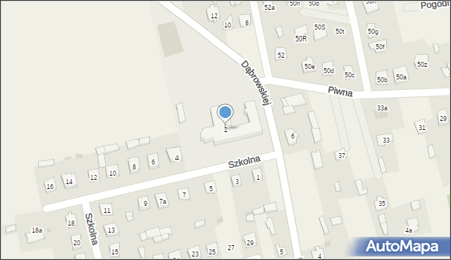 Zielona, Szkolna, 2, mapa Zielona