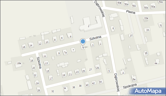 Zielona, Szkolna, 5, mapa Zielona