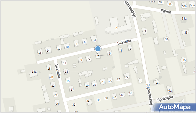 Zielona, Szkolna, 7, mapa Zielona
