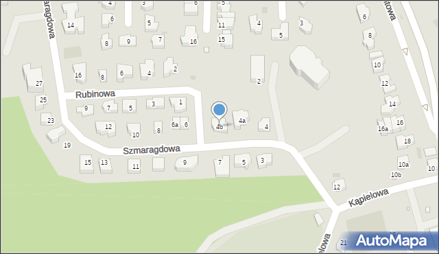 Zielona Góra, Szmaragdowa, 4b, mapa Zielona Góra