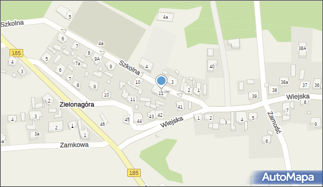 Zielonagóra, Szkolna, 11, mapa Zielonagóra