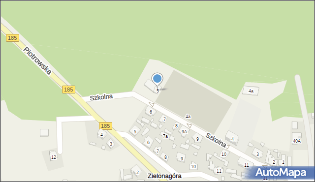 Zielonagóra, Szkolna, 5, mapa Zielonagóra