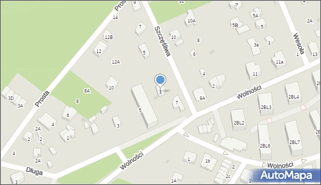 Zielonka, Szczęśliwa, 3, mapa Zielonka