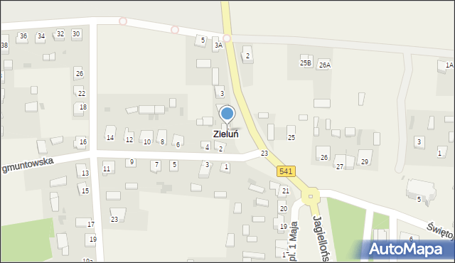 Zieluń-Osada, Szkolna, 1, mapa Zieluń-Osada