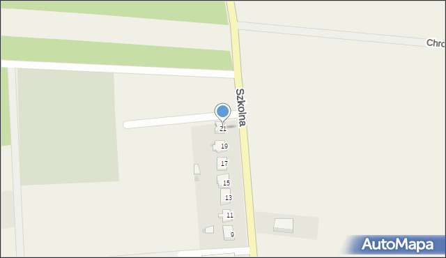 Zieluń-Osada, Szkolna, 21, mapa Zieluń-Osada
