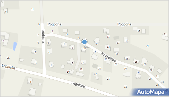 Ziemnice, Szczęśliwa, 16, mapa Ziemnice