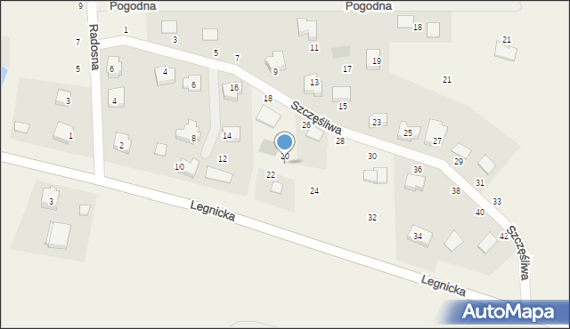 Ziemnice, Szczęśliwa, 20b, mapa Ziemnice