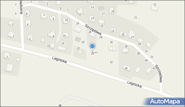 Ziemnice, Szczęśliwa, 24, mapa Ziemnice